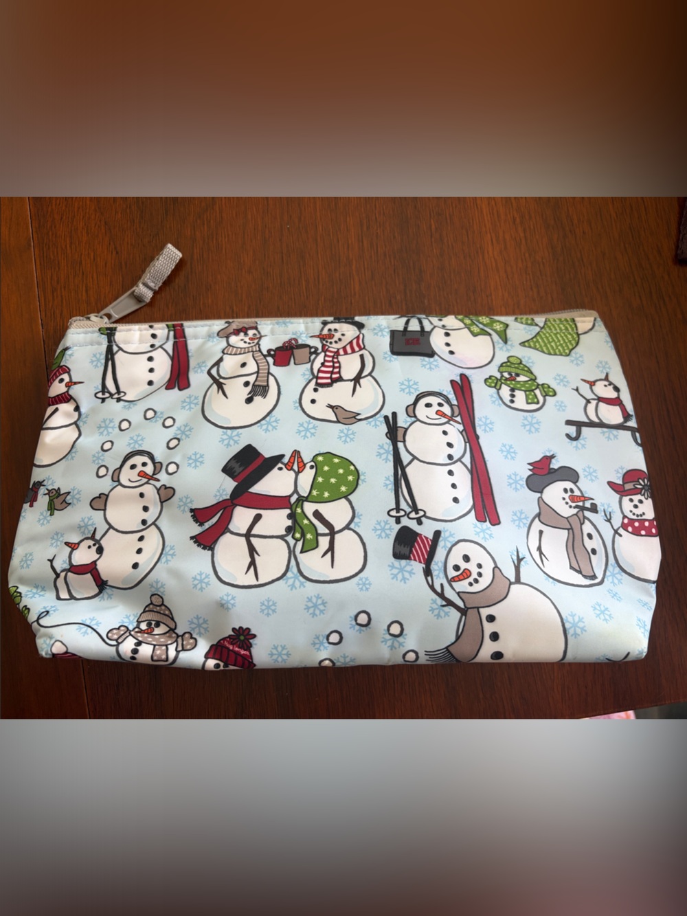 thirty-one Light Blue Snowman Print thermal Pouch